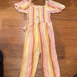 Jessica Simpson Kids Striped Jumpsuit - Pink, Orange, Yellow